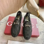 Gucci Women GG Crystal Gucci Jordaan Loafer-Black 835483FAEQ0
