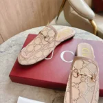Gucci Women GG Crystal Princetown Slipper-Light Pink 835484FAEQ0