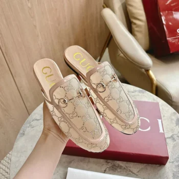 Gucci Women GG Crystal Princetown Slipper-Light Pink 835484FAEQ0