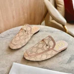 Gucci Women GG Crystal Princetown Slipper-Light Pink 835484FAEQ0