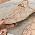 Gucci Women GG Crystal Princetown Slipper-Light Pink 835484FAEQ0