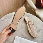 Gucci Women GG Crystal Princetown Slipper-Light Pink 835484FAEQ0