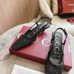 Gucci Women GG Crystal Slingback Pump-Black 840728FAEQ0