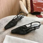 Gucci Women GG Crystal Slingback Pump-Black 840728FAEQ0