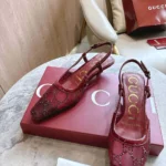 Gucci Women GG Crystal Slingback Pump-Bordeaux 674668FAEQ0