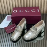 Gucci Women Loafer Pump with Horsebit-Light Gold 832443DKT00
