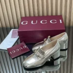 Gucci Women Loafer Pump with Horsebit-Light Gold 832443DKT00