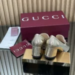 Gucci Women Loafer Pump with Horsebit-Light Gold 832443DKT00