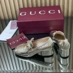 Gucci Women Loafer Pump with Horsebit-Light Gold 832443DKT00