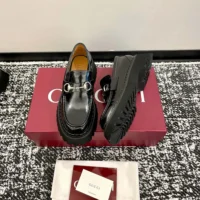 Gucci Women Loafer with Horsebit-Black 764211DS800 (1)