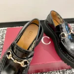 Gucci Women Loafer with Horsebit-Black 764211DS800