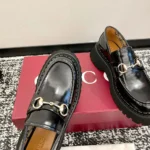 Gucci Women Loafer with Horsebit-Black 764211DS800