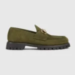 Gucci Women Loafer with Horsebit-Dark Green 834772AADUN