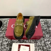Gucci Women Loafer with Horsebit-Dark Green 834772AADUN (1)