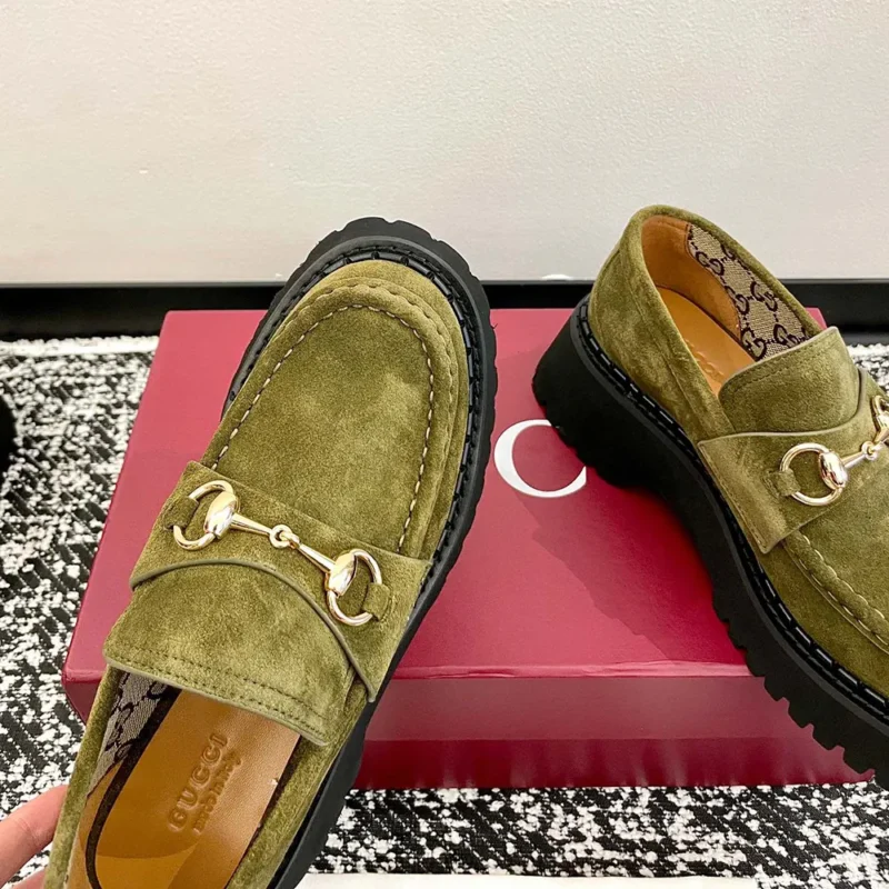 Gucci Women Loafer with Horsebit-Dark Green 834772AADUN