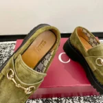 Gucci Women Loafer with Horsebit-Dark Green 834772AADUN