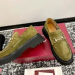 Gucci Women Loafer with Horsebit-Dark Green 834772AADUN