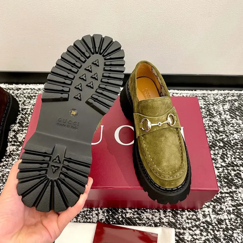 Gucci Women Loafer with Horsebit-Dark Green 834772AADUN