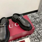 Gucci Women Mule with Horsebit-Black 835829AADCW