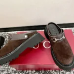 Gucci Women Mule with Horsebit-Dark Brown 835829AAE3R