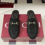 Gucci Women Princetown Slipper-Black 802163FAEUF