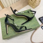 Gucci Women Sandal with Bamboo-Black ‎835736BNC00