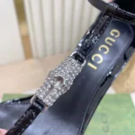 Gucci Women Sandal with Bamboo-Black ‎835736BNC00