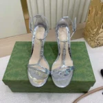 Gucci Women Sandal with Bamboo-Silver ‎836812AABU5