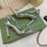 Gucci Women Sandal with Bamboo-Silver ‎836812AABU5