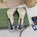 Gucci Women Sandal with Bamboo-Silver ‎836812AABU5