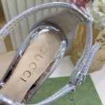 Gucci Women Sandal with Bamboo-Silver ‎836812AABU5