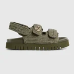 Gucci Women Sandal with Double G-Dark Green ‎835086FAEQ2