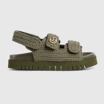 Gucci Women Sandal with Double G-Dark Green ‎835086FAEQ2