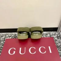 Gucci Women Sandal with Double G-Dark Green ‎835086FAEQ2 (1)
