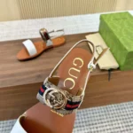Gucci Women Sandal with Interlocking G and Web-White 832447AAEYQ