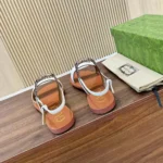 Gucci Women Sandal with Interlocking G and Web-White 832447AAEYQ