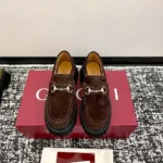 Gucci Women Loafer with Horsebit-Dark Brown ‎834772AADUN – Image 2
