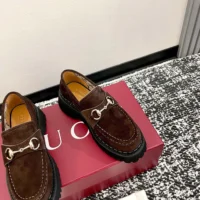 Gucci Women loafer with Horsebit-Dark Brown ‎834772AADUN (1)