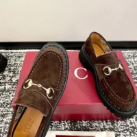 Gucci Women loafer with Horsebit-Dark Brown ‎834772AADUN (1)