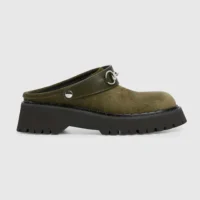 Gucci Women mule with Horsebit-Dark Green 835829AAE3R