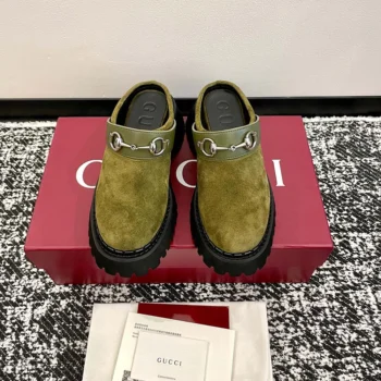Gucci Women mule with Horsebit-Dark Green 835829AAE3R