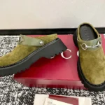 Gucci Women mule with Horsebit-Dark Green 835829AAE3R