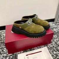 Gucci Women mule with Horsebit-Dark Green 835829AAE3R (1)