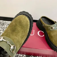 Gucci Women mule with Horsebit-Dark Green 835829AAE3R (1)