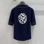 Louis Vuitton Men Knitted Short-Sleeved Baseball Shirt 1AIMCS