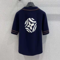 Louis Vuitton Men Knitted Short-Sleeved Baseball Shirt 1AIMCS (1)