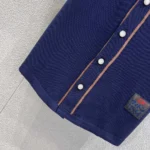 Louis Vuitton Men Knitted Short-Sleeved Baseball Shirt 1AIMCS