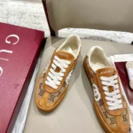 Gucci Unisex G75 Sneaker Leather lining-Brown 812656AAEGA