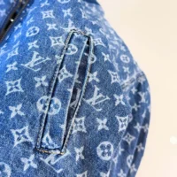 Louis Vuitton Women Cropped Monogram Denim Bomber Jacket 1AI176 (1)
