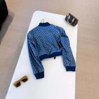 Louis Vuitton Women Cropped Monogram Denim Bomber Jacket 1AI176 (1)
